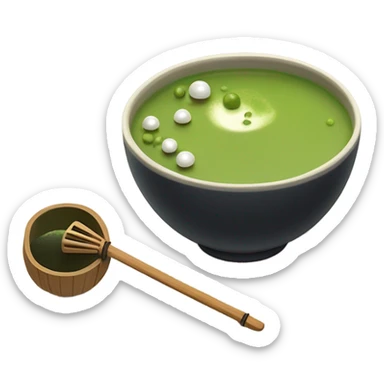 matcha ceremony on boba matcha tea sticker