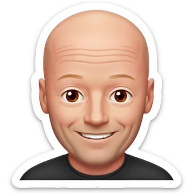 Alan Shearer bald looking older and a bit reder sticker