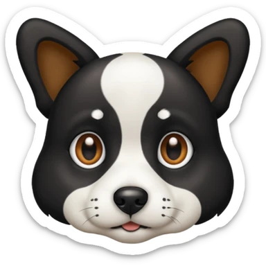 black and white dog spotted sticker