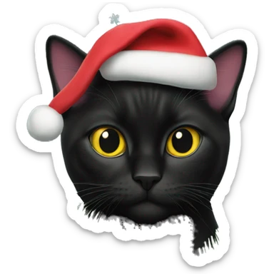 A bombay Cat in the christmas tree whith santa claudia sticker