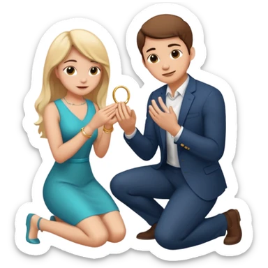 Kneeling to propose sticker