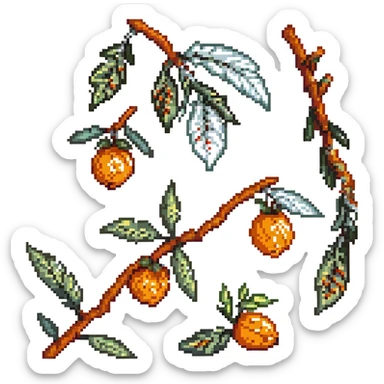 single sea buckthorn fruit sticker