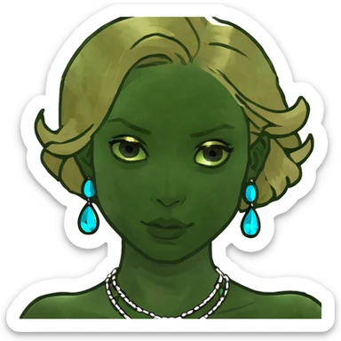 smiling blonde girl with blue eyes and jewelry  sticker