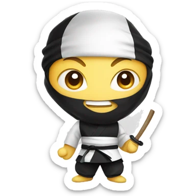 cute nutrition ninja for app logo sticker