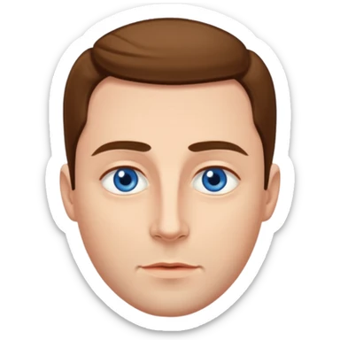 a man with deep blue almond eyes and hollow cheeks with a perfect jawline sticker