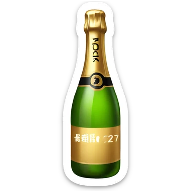 2025 champagne bottle sticker