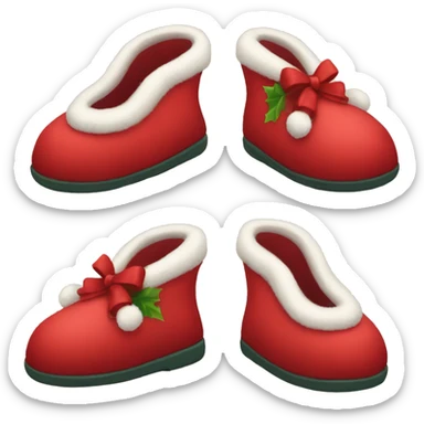 Red Christmas slippers sticker
