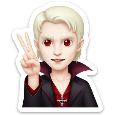 Vampire holding up the peace sign  sticker