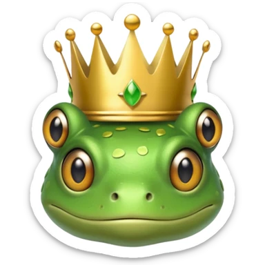 frog with a crown on its head sticker