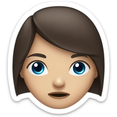 angry-girl-with-blue-eyes-and-long-dark-brown-hair-color sticker