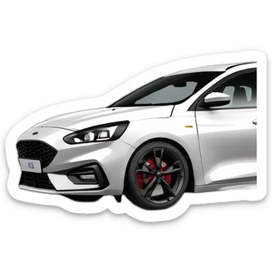 ford focus st line familiar color blanco con matricula que ponga Manel sticker