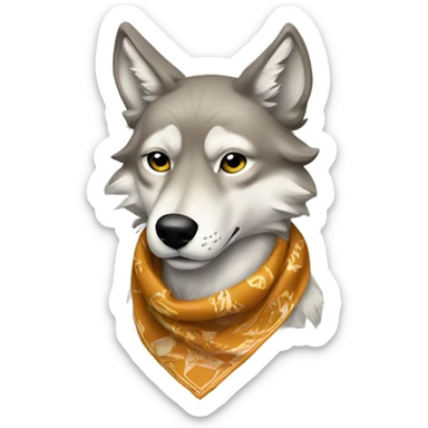 Wolf wearing a Hermes scarf sticker