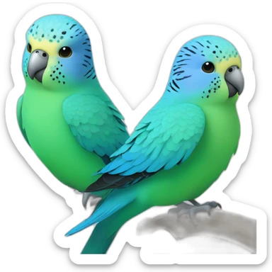 blue and green budgerigars sticker