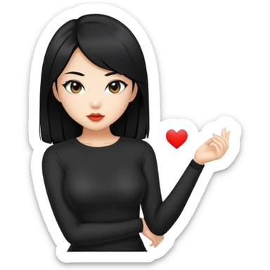 Playboy bunny sexy Asian woman, black hair, wearing black sfw sticker