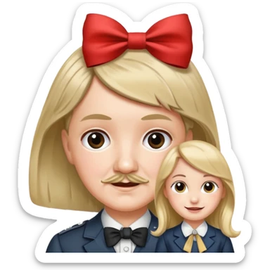 Adolf Hitler Like a girl hair with a bow sticker