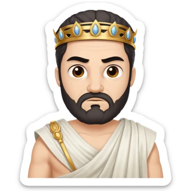 evil ancient greek king with toga sticker