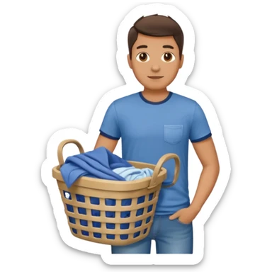 Guy holding laundry basket  sticker
