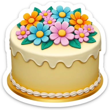 floral cake realistic aeshthethic  no icing  sticker