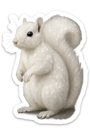 sparkly white squirrel sticker
