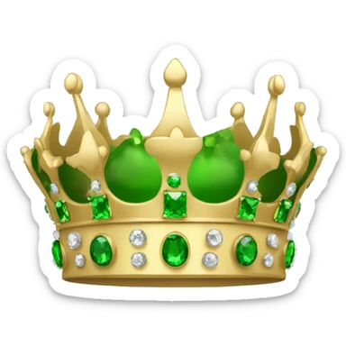 A crown with only green jewels, color #07dfb8ff sticker
