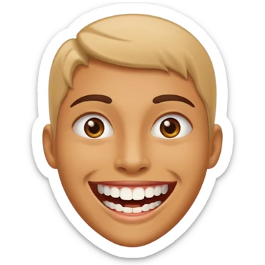 Beautiful, fine , open teeth and smiling face sticker