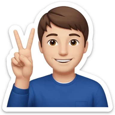 Mr Beast doing this sign "✌️" sticker