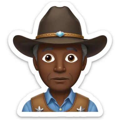 Old tall black man with a cowboy hat  sticker