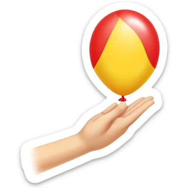 letting go of a yellow-red balloon from hand  sticker