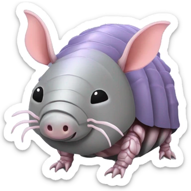 Lavender gray Pig armadillo isopod lobster fanned tail feathered tail pig armadillo darth Vader face sticker