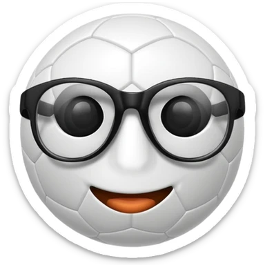 soccer ball wearing joke glasses and nose sticker