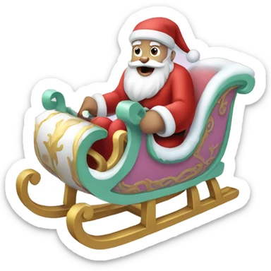 Pastel Santa's-sleigh sticker