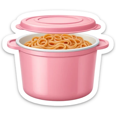 pastel pink food container with bolognese pasta inside sticker