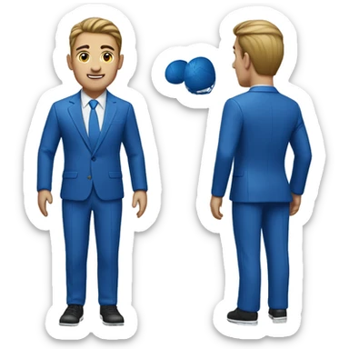 sport man in blue sport suit sticker