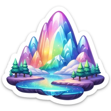 Iridescent epic divine glistening glossy sparkly shiny glittery scenery  sticker