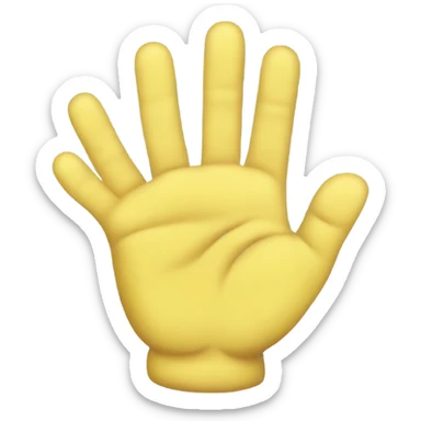 Yellow hand with 5 fingers and a thum sticker