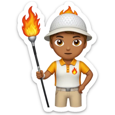 Bad golfer on fire sticker