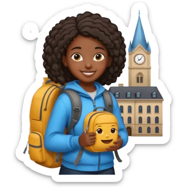 City Backpack Student black girl sticker