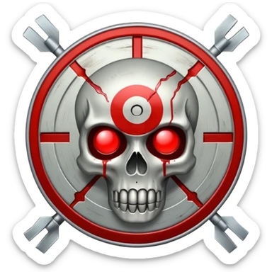 A target sight, nothing else. In the style of your bleeding skull art sticker