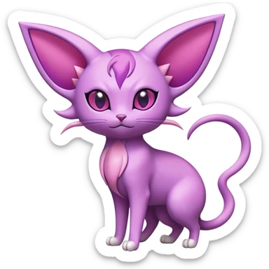 Espeon-Skitty-Fakémon-hybrid-creature (full body)  sticker