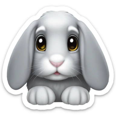 grey lop bunny sticker