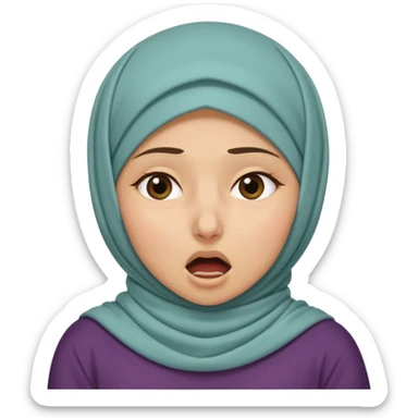 A light hijabi woman choking herself out of frustration but she's nonchalant  sticker