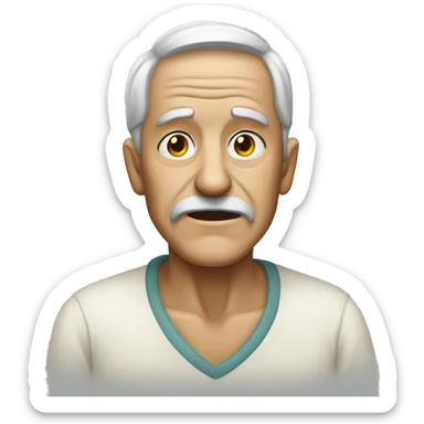 an old and sick man sticker