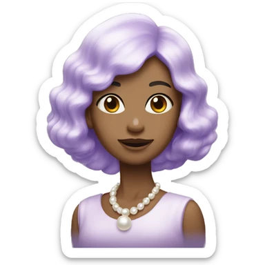 Pearl in lavender oyster sticker
