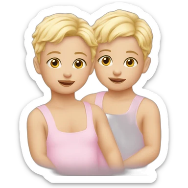Twin blond babies sticker