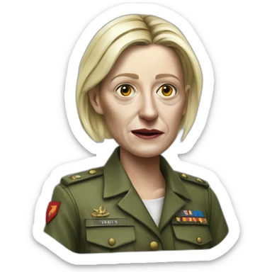 zombie marine lepen hyperrealistic sticker
