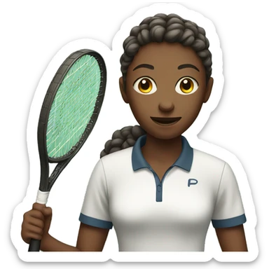 teen playing tennis sticker