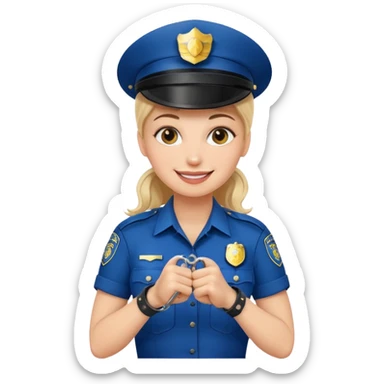 kelepçe tutan kadın polis sticker
