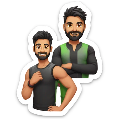 Virat koli with anshu sticker