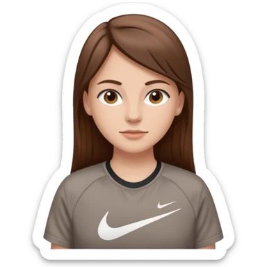 Faça uma menina de cabelo liso com uma roupa da Nike  sticker