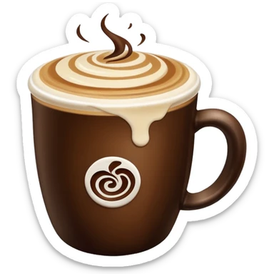 Coffee latte color  creamy and dark brown sticker